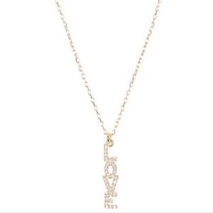 New Nordstrom argento Vivo sterling silver 14 karat gold cZ pave love necklace
